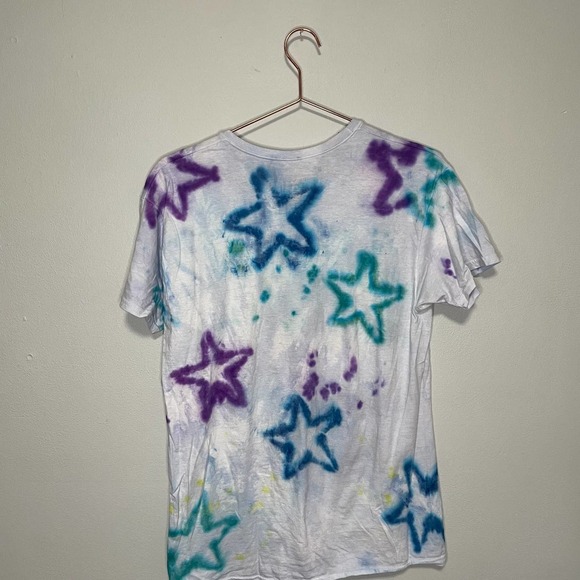 Hanes Custom Tie Dye Star Design Tee MED - Picture 2 of 5